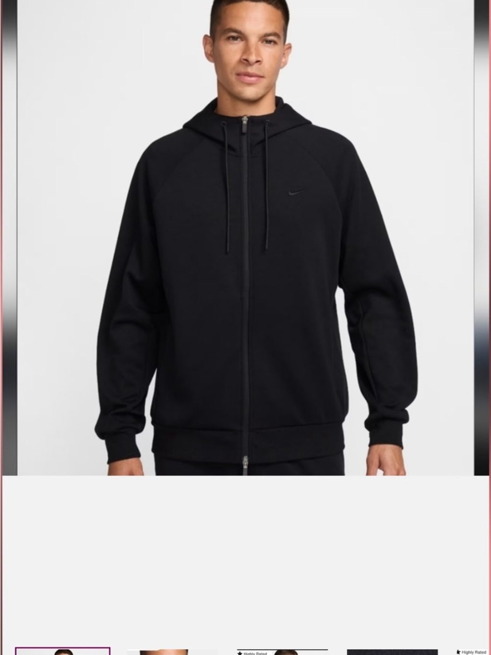 EUC Nike Men's Black Full-Zip Hoodie Sz L